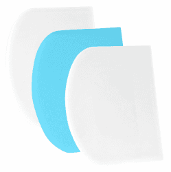 Teigschaber Teigkarte Teigschneider Teigspachtel Teigschaberkarte - SURDOCA 3P 7.1x4.9" BPA Frei PE-Kunststoff Flexibel Kuchenschaber, Scharfe Kante Ecken Silikon Teigschaber, Anti-Rutsch Teigkarte 18x12.5cm/7.1x4.9" Weiß+blau+weiß