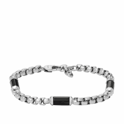FOSSIL Herren-Gliederarmband Bold Chains Edelstahl Reines Silber