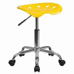 Flash Furniture Lebhafter gelber Traktorsitz und Chromhocker Orange-yellow