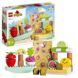LEGO DUPLO My First Biomarkt, Spielzeug-Shop-Set für Jungen und Mädchen, Lernspielzeug für Kleinkinder ab 1,5 Jahren, Obst- und Gemüsezubehör 10983 Single