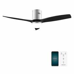 Cecotec - Deckenventilatoren mit Licht EnergySilence Aero 5600 Aqua Black&White Connected, 132 cm, 40 W, LED 20W Licht, 3 Flügel, 6 Geschwindigkeiten, Timer, Winter/Sommer Modus, Wi-Fi, Schwarzweiß