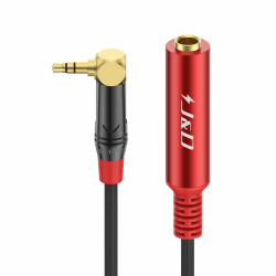 J&D TRS 1/4 zu 1/8 Zoll Stereo-Audio Kabel Adapter, 6,35 mm Buchse auf 3,5 mm Stecker Stereo-Audio Adapter für Kopfhörer, Verstärker, Gitarre, Amp, 1 ft / 30 cm, Rot 0.3 m Rot