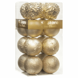 Busybee weihnachtskugeln groß 16 Stücke 10CM Ornamente für Weihnachtsbaum Champagner Christbaumkugeln Weihnachtsdekoration Kugeln Champagner 100mm