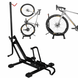 Aolawco 2-in-1 Freistehender Fahrradhalter, Einstellbar Fahrradständer Boden, Mountainbike, Rennrad, MTB, Vertikalen Fahrradständer für Garage, Haus und Fahrradgeschäft