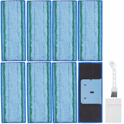 EATBALE Wischtücher Ersatztücher für iRobot Braava Jet m6 Series, 8 Stück waschbare Wet Mopping Pads und wiederverwendbare Mikrofaser Reinigungskissen, Ersatzteile mit 1 Reinigungsbürste/Wäschebeutel