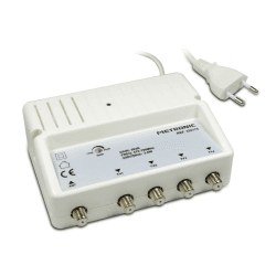 Metronic Verstärker, Splitter, geschirmt, Gain-Einstellung, 4 Ausgänge, F-Stecker