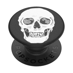 PopSockets 804374 PopGrip - Ausziehbarer Sockel und Griff mit einem Austauschbarem Top für Smartphones und Tablets - Shaky Bones White Farbe: