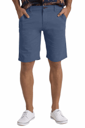 BlauerHafen Herren Sommer Chinoshorts Schlanke Passform 9" Klassische Baumwolle Lässiges Golf Strand Jogger Essential Halbe Hose Alle Taillengröße 30-40 32 Pale Blue