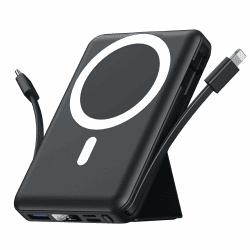 Azmuth Power Bank, für Magsafe Powerbank iPhone 10000mAh, Magnetische Power Bank Wireless 22.5W PD Schnellladen mit LED Display Tragbares Ladegerät Akkuspack für iPhone 16/15/14/13/12/Pro/Pro Max Schwarz