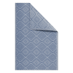 JEMIDI Outdoor Teppich 120x180cm groß - Terrassenteppich Balkonteppich Außenteppich - Balkon Teppich Garten Läufer Gartenteppich - Cube Muster Blau
