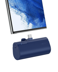 VEGER Power Bank USB C 5000mAh, 20W PD Mini Externer Akku, Schnelles Aufladen USB C Powerbank ohne Kabel, klein Handy Tragbares Ladegeräte Kompatibel mit Samsung, Huawei, USB C-Handys usw（Blau