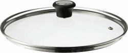 Tefal Glasdeckel 28 cm, Edelstahlfassung, Spülmaschinenfest, Dampfventil, Thermokunststoffgriff, 28097712, Copper Black 28 cm Single