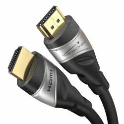 KabelDirekt – 10K & 8K HDMI Kabel, HDMI 2.1b – zertifiziert, in Deutschland entwickelt – 2 m (Ultra High Speed HDMI 2.1 Kabel, für PC und Konsolen wie PS5 und Xbox, Monitor und TV – schwarz-silbern) 2m Silber/Schwarz
