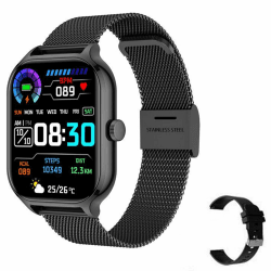 Smartwatch Herren Damen mit Telefonfunktion,2.01" HD Fitnessuhr,Sportmodi IP67 Wasserdicht Sportuhr,Smart Watch mit Herzfrequenz,Schrittzähler,SpO2,Schlafmonitor,Uhren iOS Android,2-Armbänder,Schwarz Schwarz+schwarz silikon