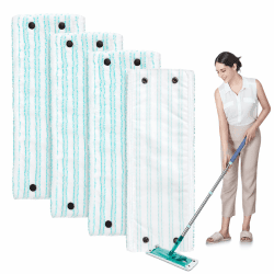 4 Stück Wischmopp Bezug für Leifheit Clean Twist M Micro Duo Wischbezug Clean Bodenwischer Ersatzbezug Set, 42x15cm Ersatz Zubehör für Leifheit Floor Wischbezug, Mopptuchbezug für alle Böden