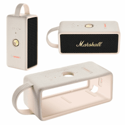 CBDYWVR Silikon-Schutzhülle für Marshall Emberton III Bluetooth-Lautsprecher, rutschfeste Schutzhülle für Marshall Emberton III, tragbare, ultraleichte Reiseabdeckung (Beige)