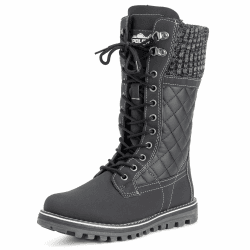 Polar Damen Schnee Dauerhaft Draussen Thermal Winter Warm Wasserdicht Mittelhoher Stiefel 38 EU Schwarz Leder