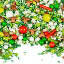 Super Streusel HoHoHo (90g) Weihnachtsstreusel Essbar im Rentier Design | Zucker Dekoration | Streudeko Backen Zuckerdekor für Torten Deko Weihnachten