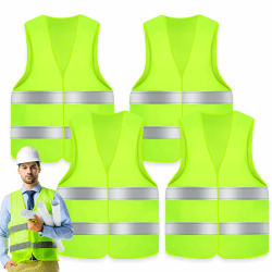 UVVRUR Warnwesten Auto Warnweste 4Stk Pannenweste Sicherheitsweste Neongelb KFZ Pannenhilfe Reflektierende Warnwesten (4 PCS)