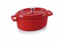 Lacor 25911 Oval Rotbratentopf Gießen Aluminium 11,5 x 7 cm, rot