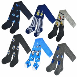 MRCC 6er Pack Jungen Kinder Strickstrumpfhose Baby Strumpfhose feingestrickt baumwolle 12777 86-92 6er Pack Modell 4