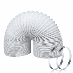 150mm 3-Meter Lüftungsschlauch, Moonjor Weiß PVC Alu-Flexschlauch Abluftschlauch Aluflexrohr Flexrohr Luftschlauch für Wachstumszelt, Trockner, Home Vent-Register Weiß Φ150mm *3-Meter