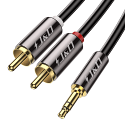 J&D Cinch auf Klinke 3,5 Kabel Goldbeschichtet 3,5mm, Männlich auf 2 RCA Männlich Stereo Audio 3,5 mm 2 Cinch Adapter kabel, 0.6m 0.6 Meter