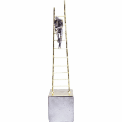 Kare Design Deko Objekt Elements Climbing Man, Gold, Treppe, Artikelhöhe 41cm