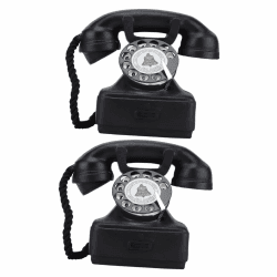 HOMSFOU 2 Stück 80Er-Jahre-Retro-Telefon Mit Wählscheibe Dekorative Telefonornamente Für Kinder Antikes Festnetztelefon Altes Telefondekor Ornament Für Kinder Zum Drehen des Knopfes
