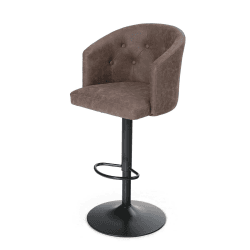 PHIVILLA 1er Höhenverstellbar Drehbar Barhocker, Barstuhl Tresenhocker PU-Leder mit Rückenlehne und Fußstütze Umarmungsgefühl, Tresenhocker für Küche Cafe Office (Braun)