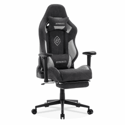 STARUZI Gaming Stuhl mit fußstütze Schwarz Wildlederimitat Stoff Gaming Sessel | Gaming Stuhl für Kinder Erwachsener, Ergonomisch Gamer Stuhl 180 kg Belastbarkeit