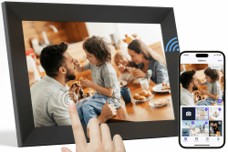 Tibuta 10.1 Inch WiFi Digitaler Bilderrahmen, 1280x800 IPS Touchscreen, Teilen von Fotos oder Videos über Uhale -Anwendungen, automatisch drehen, Muttertages für den Muttertag 10.1 Zoll