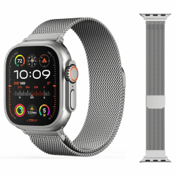 Patentiert Ersatzarmband Kompatibel mit Apple Watch Armband 46mm 49mm 45mm 44mm 42mm 41mm 40mm 38mm Damen Herren,Magnetische Milanaise Armbänder für iWatch Series 10 9 8 7 6 5 4 3 SE Ultra 2 1 Titan 44mm/45mm/49mm/46mm(2024 Series10)