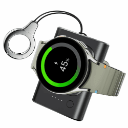 leChivée Kabelloses Ladegerät für Samsung Watch 7,1800mAh Tragbares Watch Ladestation mit Schlüsselanhänger, Magnetisches Ladegerät für Samsung Galaxy Watch Ultra/7/6/6 Classic/5/4/3/Active2/Gear S3