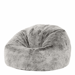 Icon Kunstfell Kinder Sitzsack, Grau, Sitzsack Sessel, Sitzsack Flauschig, Sitzsack Kinder mit Füllung, Sitzack Kinderzimmer, Sitzsack Schlafzimmer, Sitzsack Wohnzimmer Grau Sitzsack