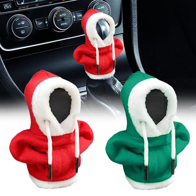 Vordpe 2 Stück Schalthebel Hoodie, Auto Schaltknauf Abdeckung, Schaltknauf Hoodie, Hoody für coole Auto-Innendekoration, Schalthebelhaube Car Gear Shift Cover (Grün+Rot) Grüner+rot