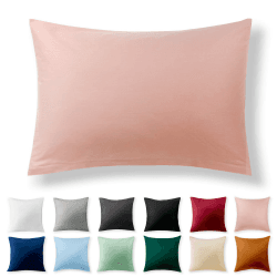Alreya Renforcé Kissenbezug 50 x 75 cm - 100% Baumwolle mit YKK Reißverschluss, Superweicher Kopfkissenbezug 50x75, Kissenhülle, Babyrosa, nur Kissenbezug Kissenbezug 50x75 12 Baby Pink - Babyrosa