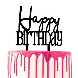 CARISPIBET Kuchenaufsätze "Happy Birthday", einfache und stilvolle dekorative Acryl-Kuchendekoration