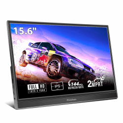 Tragbarer Monitor, 15,6 Zoll Monitor 144Hz FHD 1920×1080P IPS Gaming Monitor, HDR Bildschirm mit HDMI/Type-C/USB-C, Externer Monitor für Laptop PC Mac Phone PS4 Xbox
