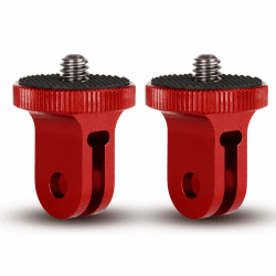 HSU Aluminium 1/4 Zoll Kamerahalterung Stativadapter für Insta360 X4 X3 X2 und Anderen Action-Kameras (2PCS,Rot) C-Rot-2Pcs