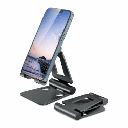 Desire2 Anywhere Klappbarer Handyhalter, Faltbarer Handyhalter und Tablet-Ständer, Heimbüro-Schreibtischzubehör, passend für die meisten Smartphones und Tablets, Multi-Winkel Verstellbarer