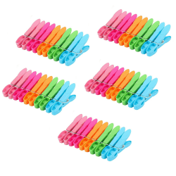 MUFEKUM Wäscheklammern, 50er Set Premium Wäscheklammer Kunststoff für Wäscheleine, Windfest Wascheklammer Bunt Starke Grip Clothes pegs für Handtuch, Kleidung, Socken (5 Farben)