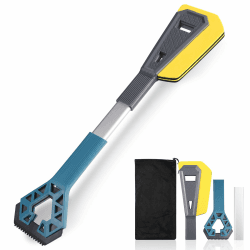 Yiomxhi Eiskratzer Auto mit Besen, 2 in 1 Schneebesen Auto mit Eisbrecher Funktion, Ergonomischer Scheibenkratzer Schneekratzer Auto Lackschonend, Besen Auto Schnee