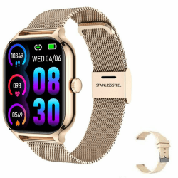 Smartwatch Herren Damen mit Telefonfunktion,2.01" HD Fitnessuhr,Sportmodi IP67 Wasserdicht Sportuhr,Smart Watch mit Herzfrequenz,Schrittzähler,SpO2,Schlafmonitor,Uhren iOS Android,2-Armbänder,Rosegold Rosegold+hellrosa silikon
