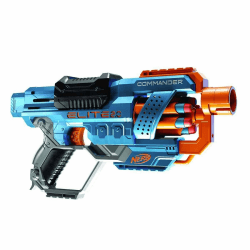 Hasbro E9485EU4 Nerf Elite 2 Commander RD-6 Blaster, 12 Nerf Darts, 6-Dart Rotationstrommel, Tactical Rail Steckschienen, Befestigungspunkte