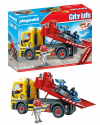 PLAYMOBIL City Life 71429 RC-Fahrzeuge Abschleppdienst, vielseitiger Abschleppwagen mit automatischem Blinklicht und Go-Kart, für spannende Rettungsmissionen, Spielzeug für Kinder ab 4 Jahren