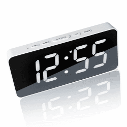 VORRINC Wecker Digital Funkwecker mit 3 Stufen Bildschirmhelligkeit Wecker Digital Funkuhr mit Temperatur Funkwecker Digital mit Netzteil 3 Unabhängige Wecker Schlummerfunktion 12 / 24H Type C