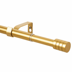 WL.Rocaille Goldene Gardinenstange mit abgestuftem Zylinder, verstellbare Vorhangschiene, 76 bis 200 cm, ausziehbar, Metall, einziehbar, 76 cm bis 200 cm, für Wohnzimmer, Küche, Zimmer, Schlafzimmer Gold 76-200CM