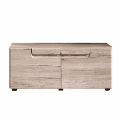 trendteam smart living - Malea - Kommode - Eiche - Sitzbank mit grifflosen Türen - (BxHxT) 88 x 38 x 37 cm - Schuhschrank mit Platz für 8 Schuhpaare - 2 Einlegeböden - abgerundete Türen