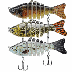 TABKSOLA Wobbler, Langsam Sinkend, Lebensechte Süß und Salzwasser Angelköder,Geeignet für Barsch,Forelle,Lachs,Zander, Mehrabschnitts Angelköderset.… bunt